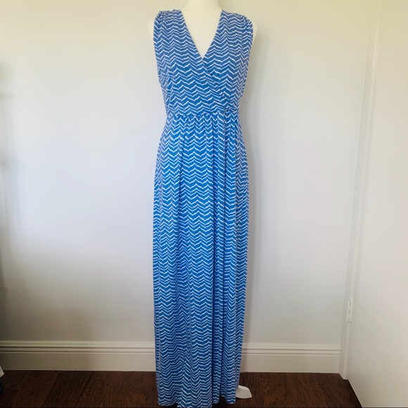 Vineyard Vines Dresses & Skirts - Vineyard Vines Blue Stripe Maxi Dress Ribbon Tie